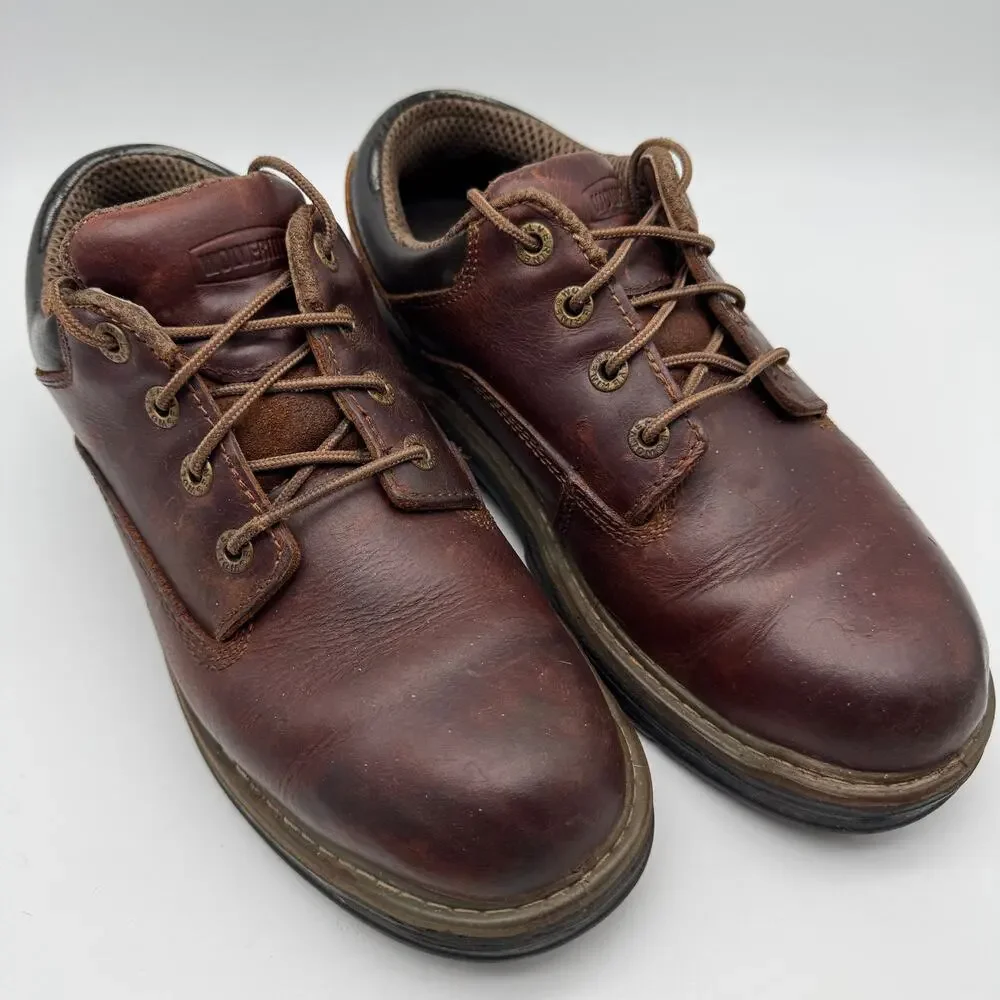 Wolverine Leather Oxford Work Shoes Brown W04818 Men's 9.5 EW Soft Toe